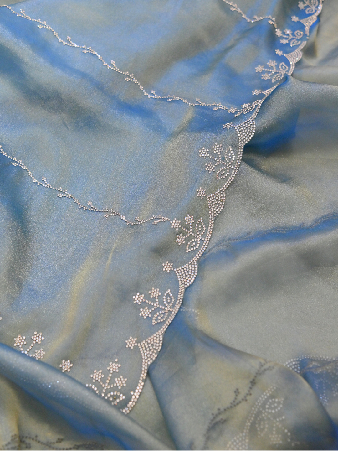 Designer Blue Jimmy Choo Organza Silk Saree by Zaridhaga