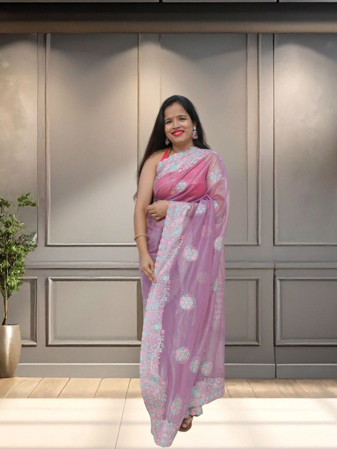 Nayi Dulhan purple Georgette Saree by Zaridhaga