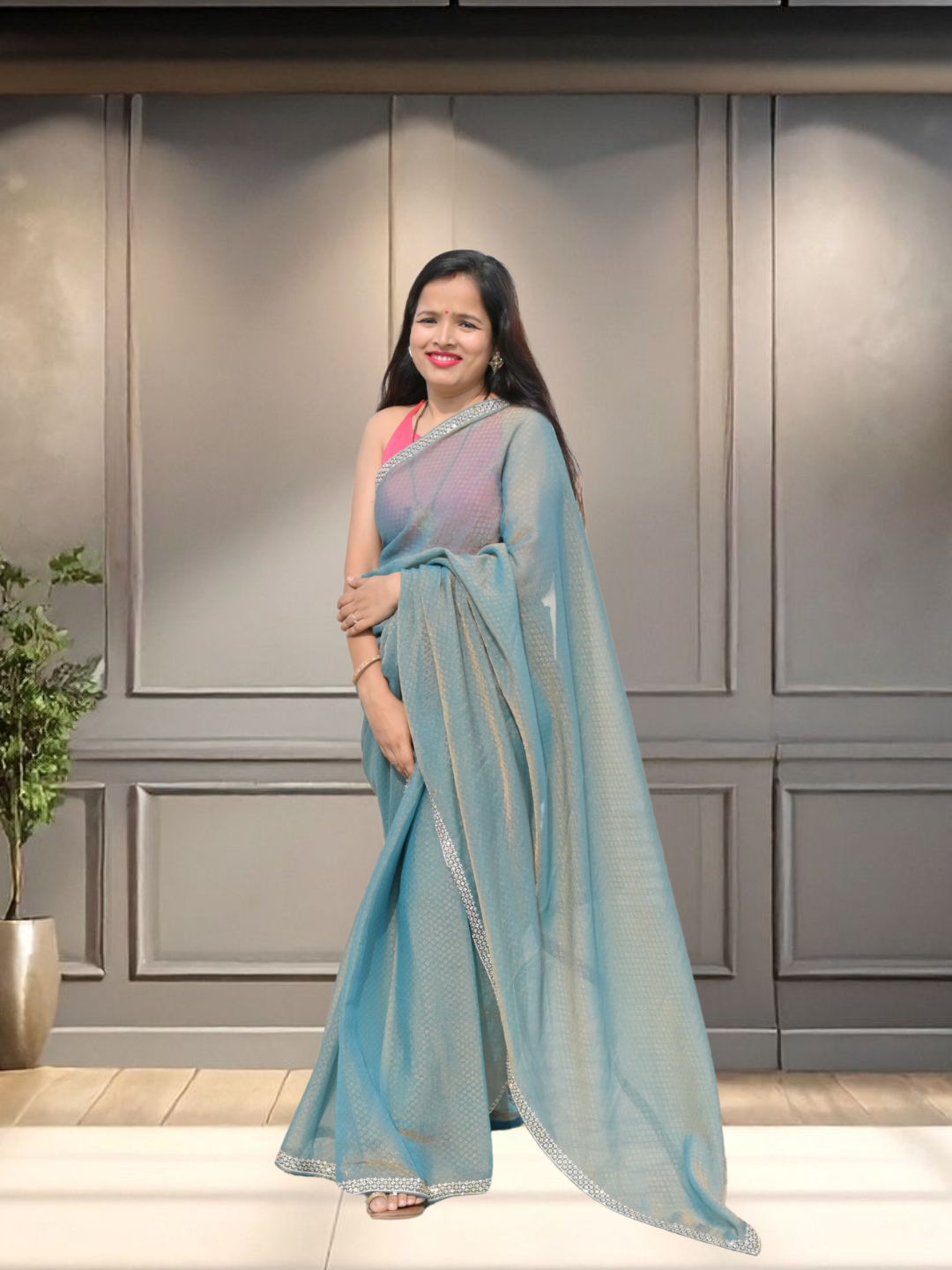 Campus Queen Georgette Saree by Zaridhaga