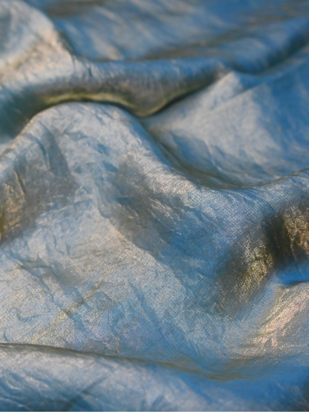 Blue Jimmy Choo shimmer Organza Silk Saree by Zaridhaga