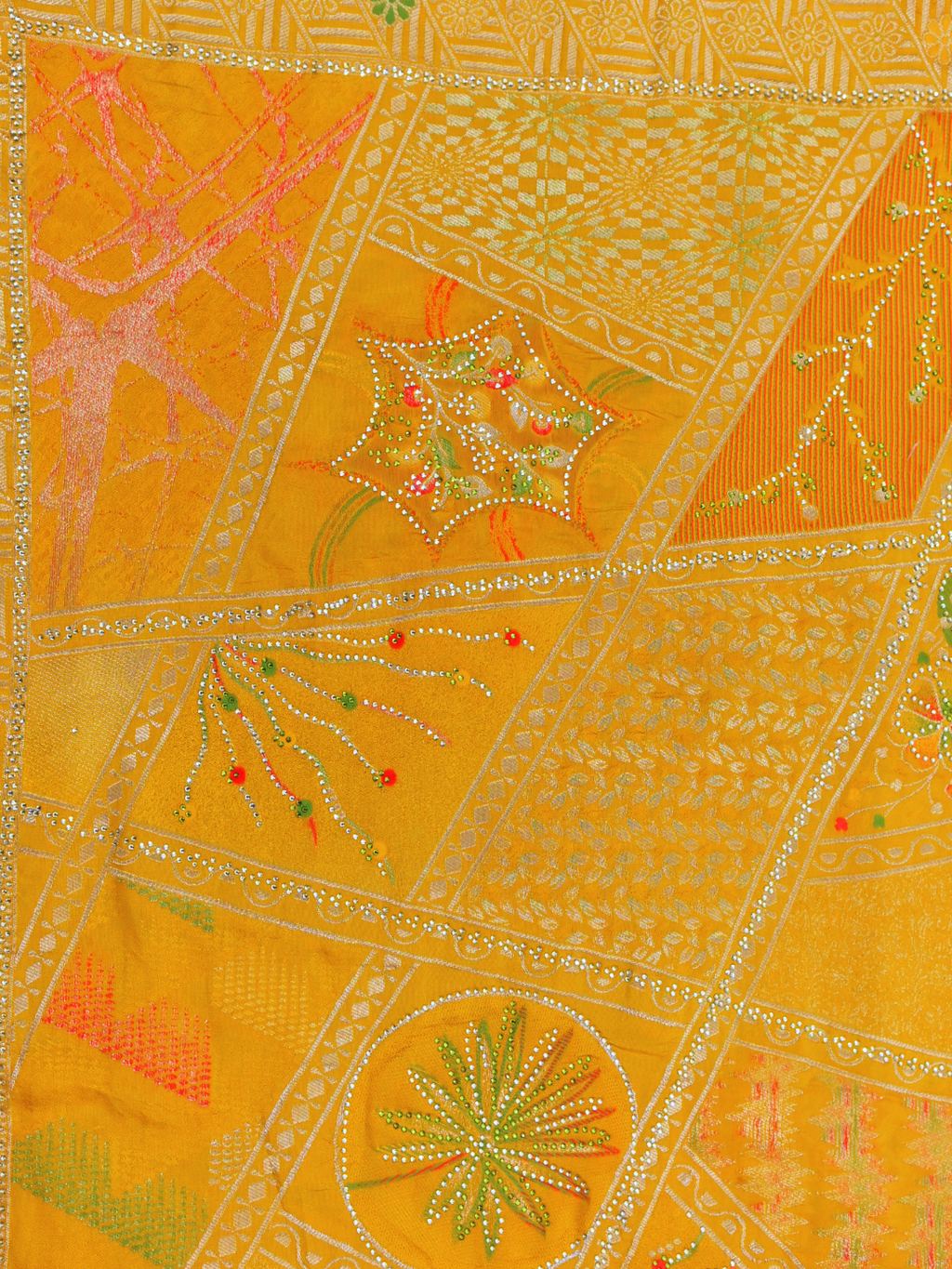 Pure Dola Viscose Saree with Menakari Weaving yellow karwachaut by Zaridhaga