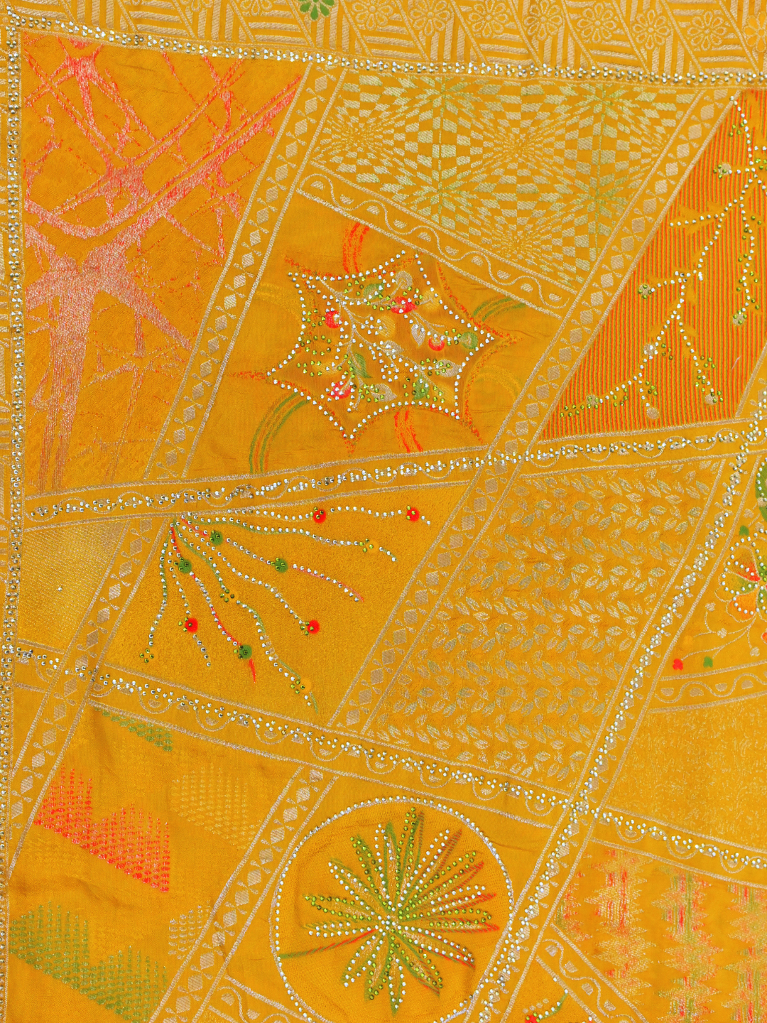 Pure Dola Viscose Saree with Menakari Weaving yellow karwachaut by Zaridhaga