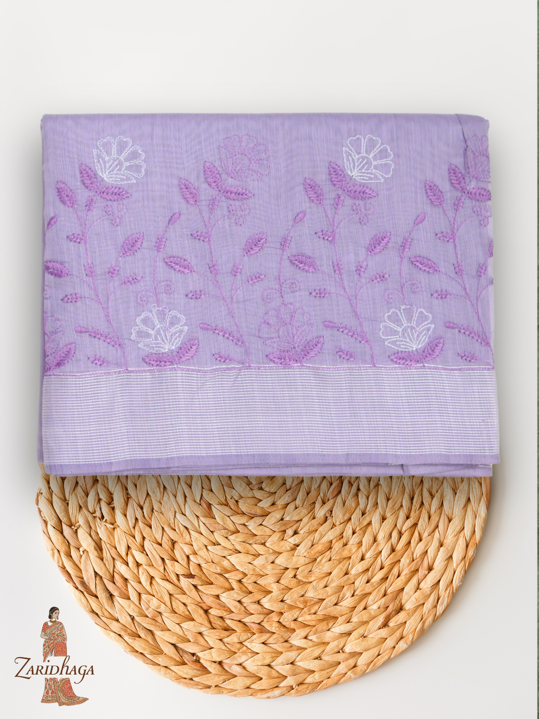 Pure Cotton Purple Saree by Zaridhaga