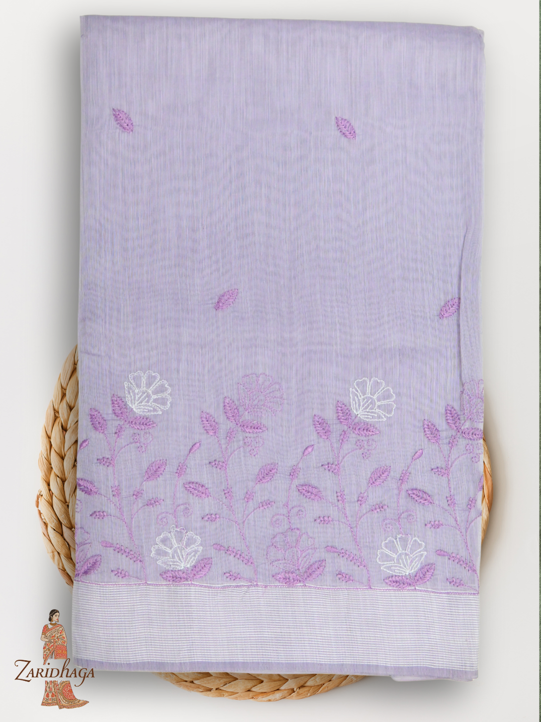 Pure Cotton Purple Saree by Zaridhaga