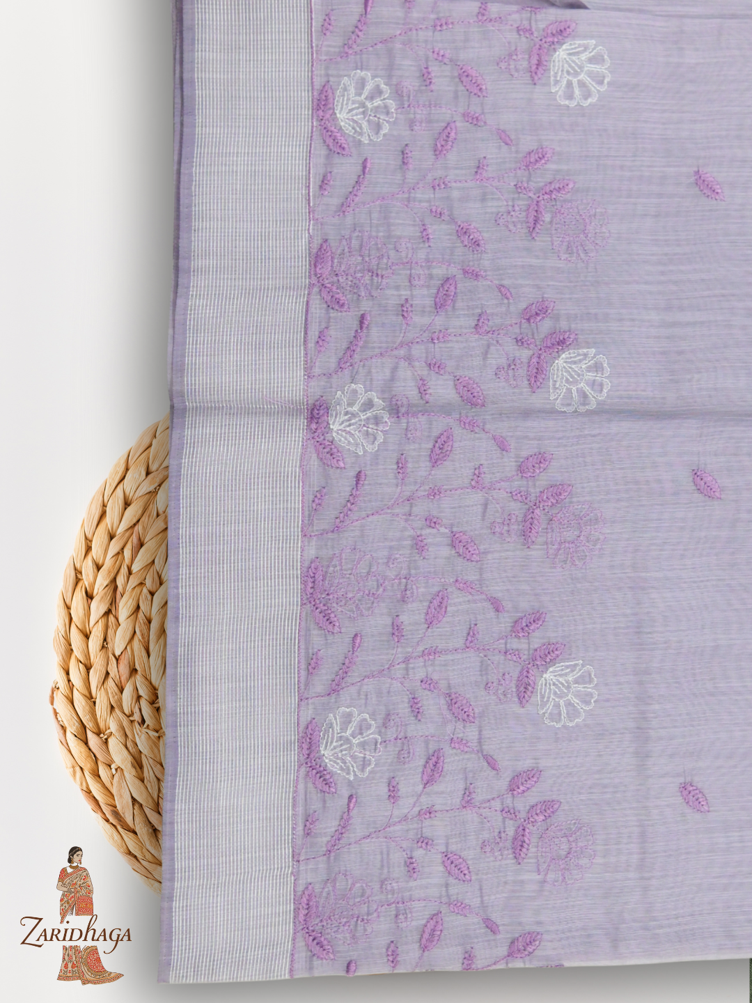 Pure Cotton Purple Saree by Zaridhaga