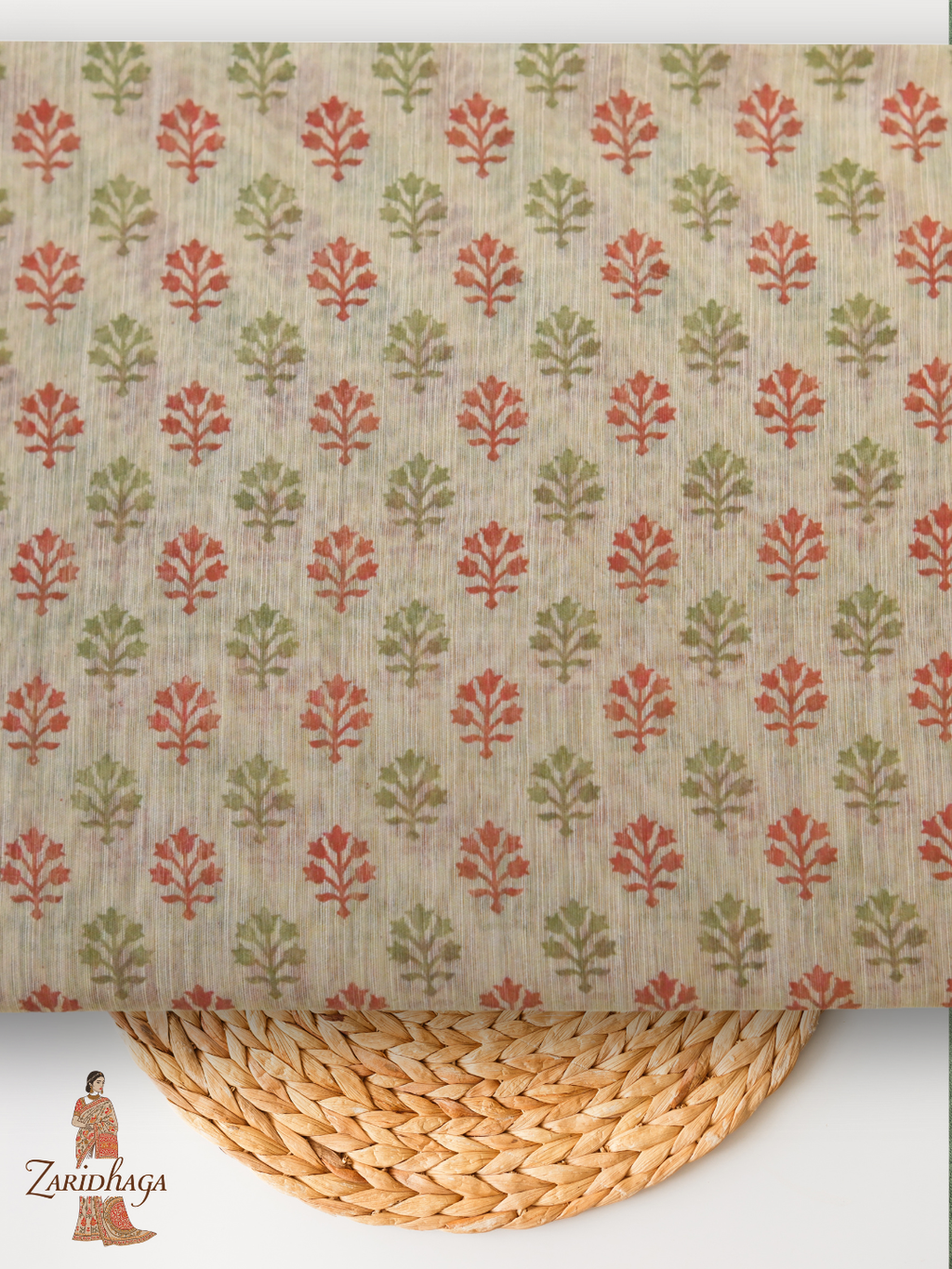 Pure Cotton Beige Saree by Zaridhaga