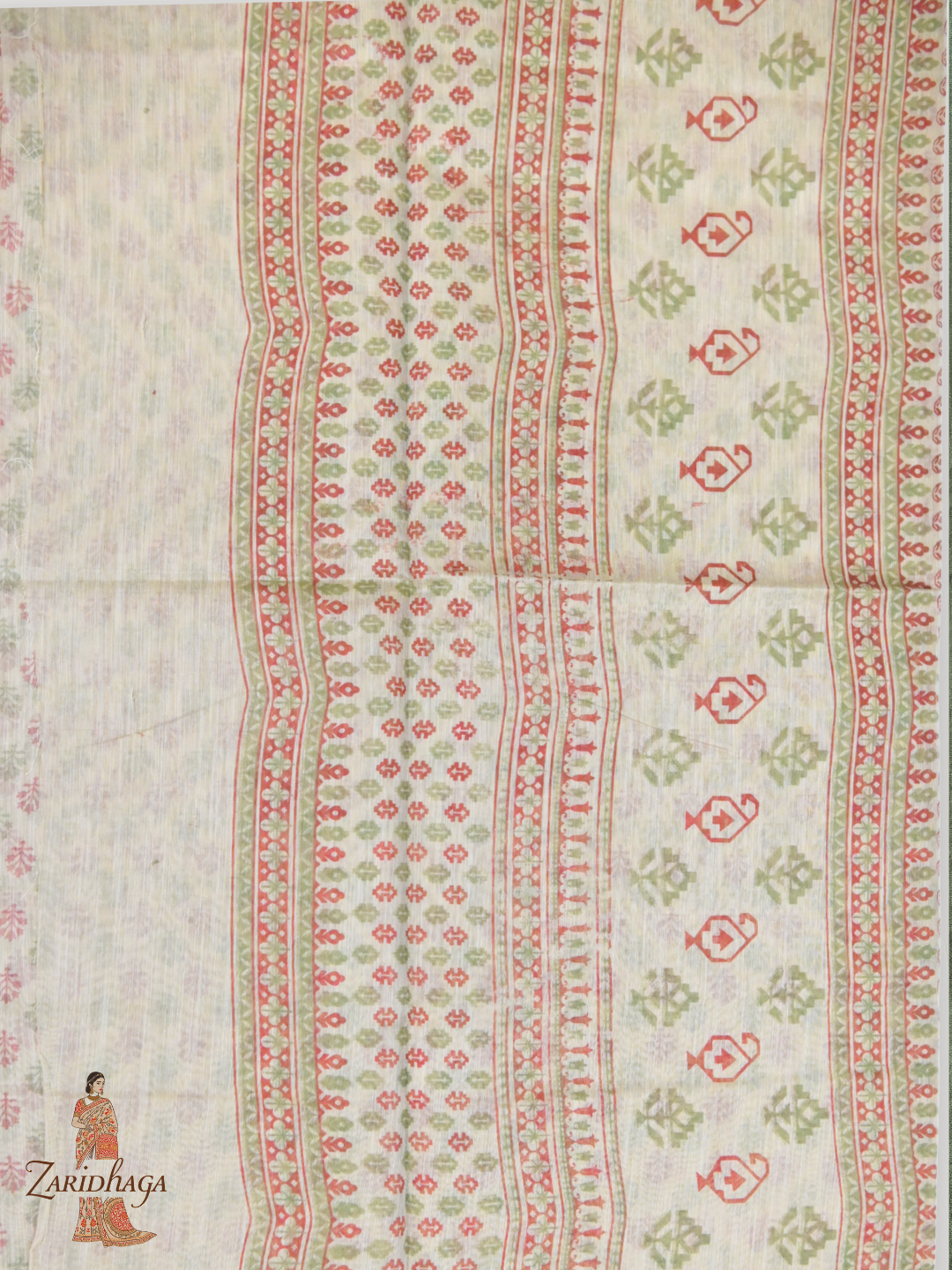 Pure Cotton Beige Saree by Zaridhaga