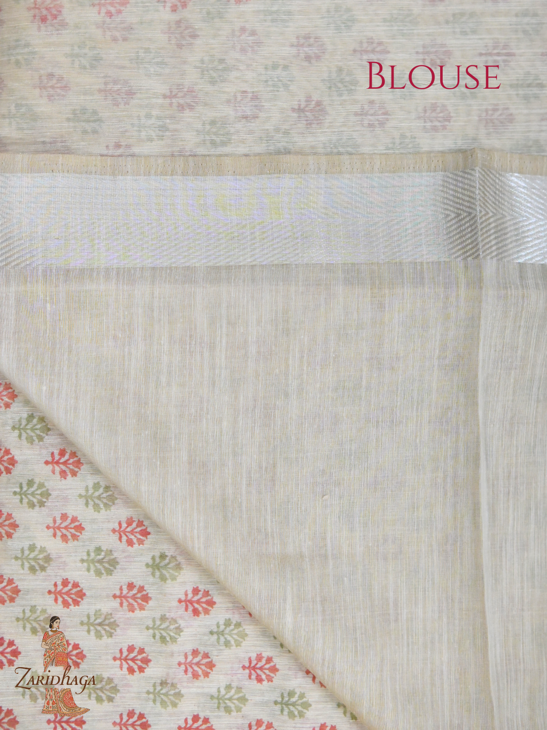 Pure Cotton Beige Saree by Zaridhaga