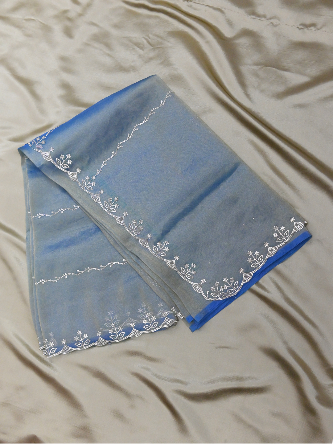 Designer Blue Jimmy Choo Organza Silk Saree by Zaridhaga