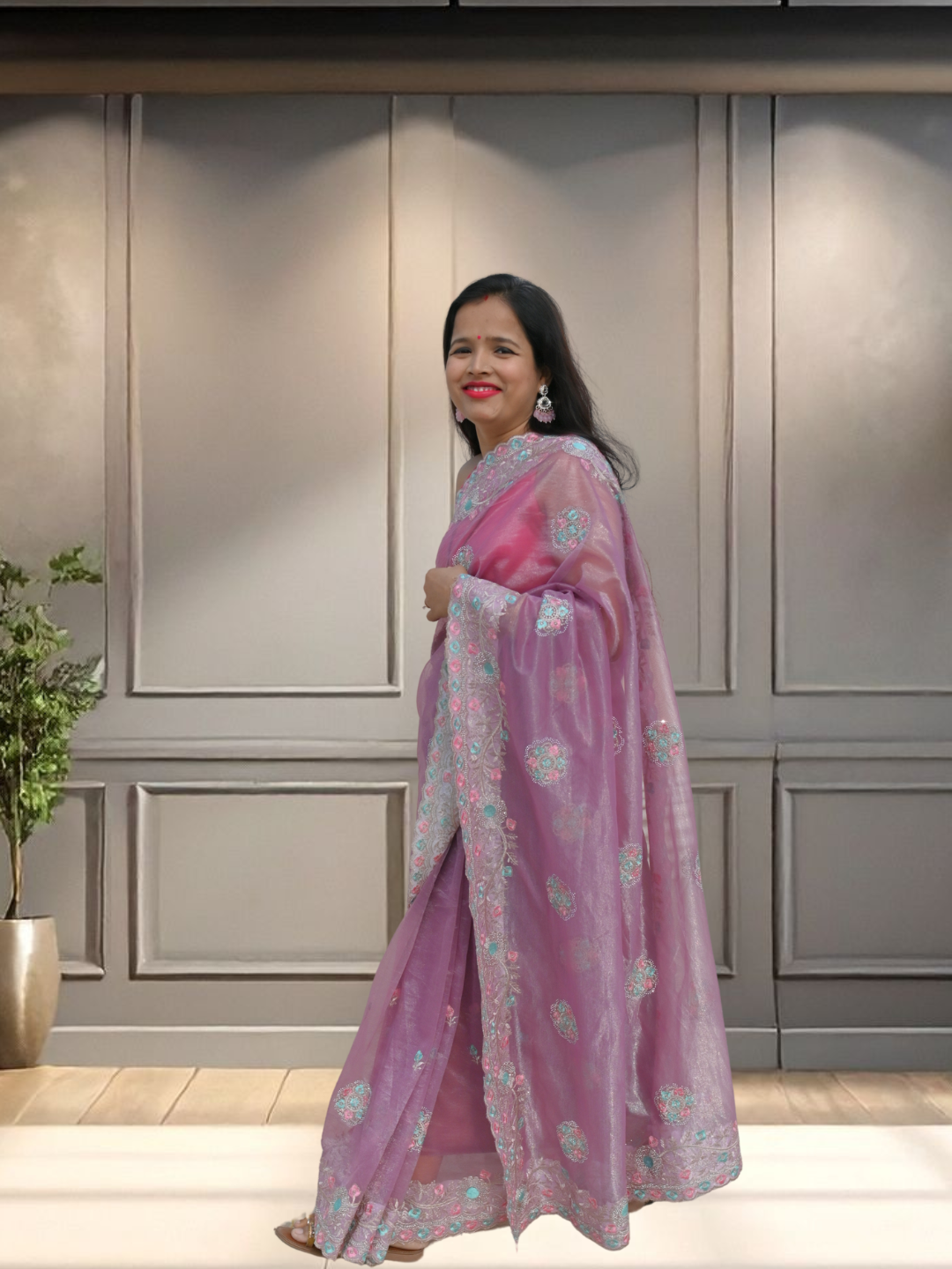 Nayi Dulhan purple Georgette Saree by Zaridhaga