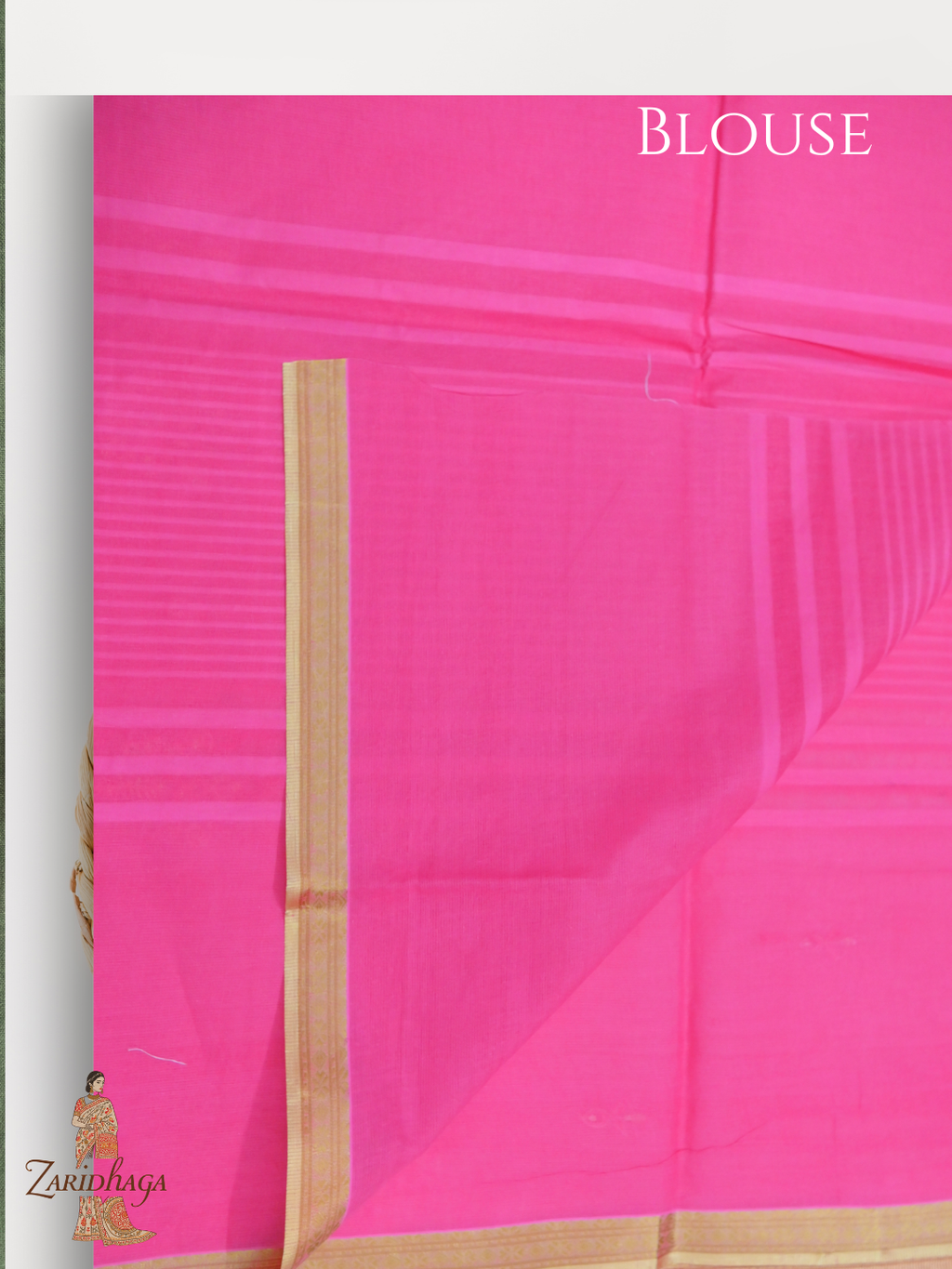 Pure Cotton Pinkish Saree by Zaridhaga