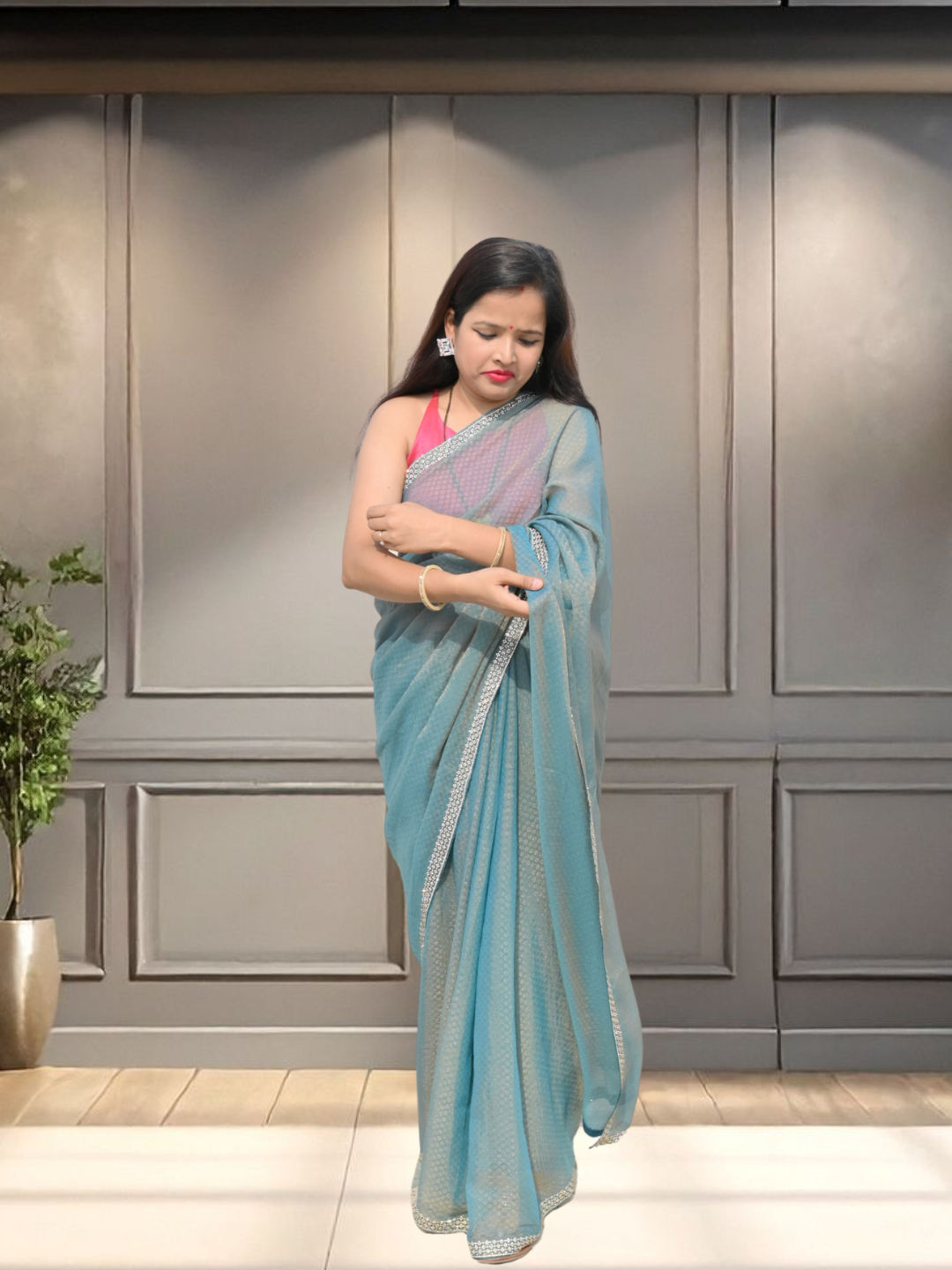 Campus Queen Georgette Saree by Zaridhaga