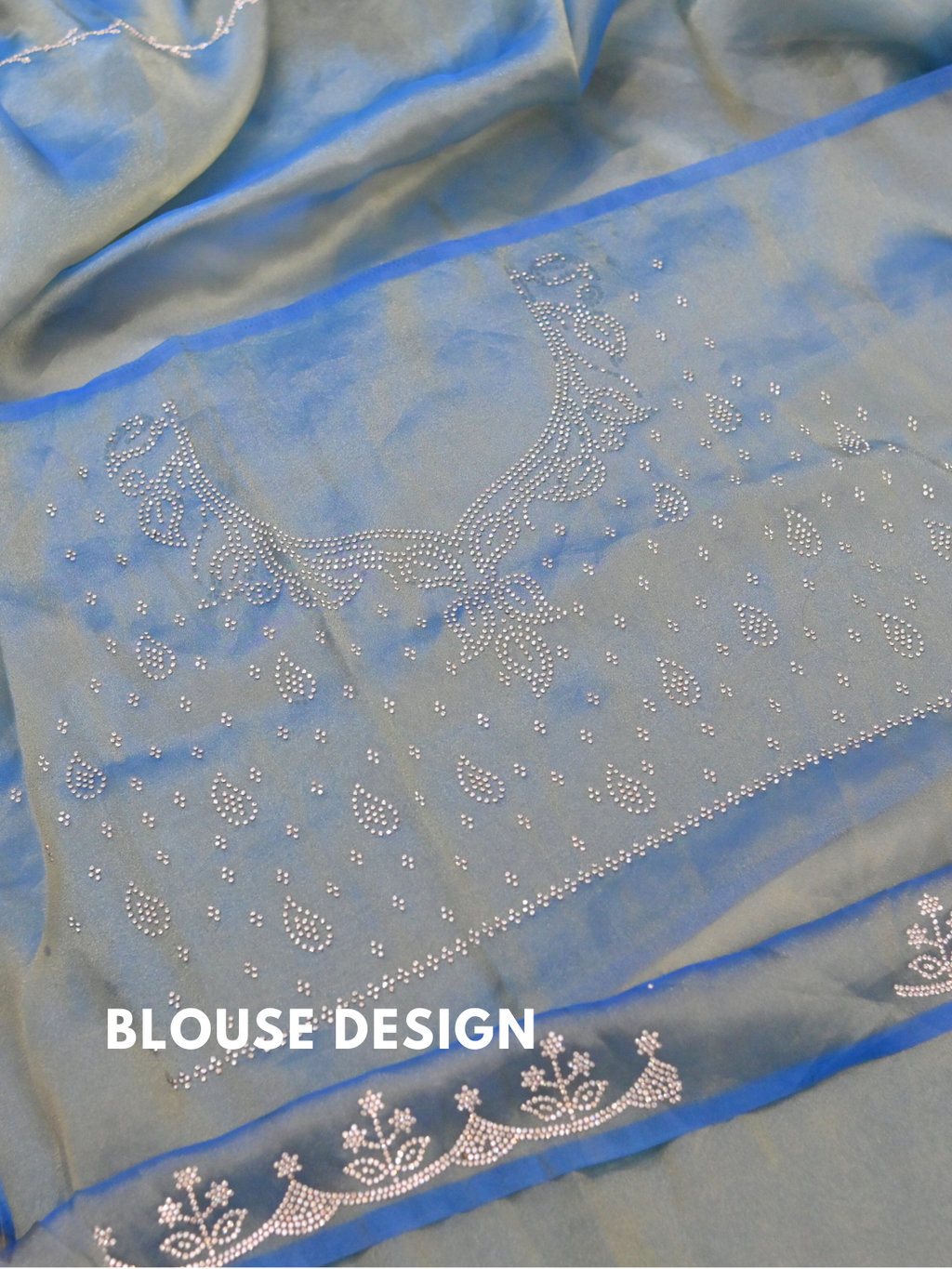 Designer Blue Jimmy Choo Organza Silk Saree by Zaridhaga
