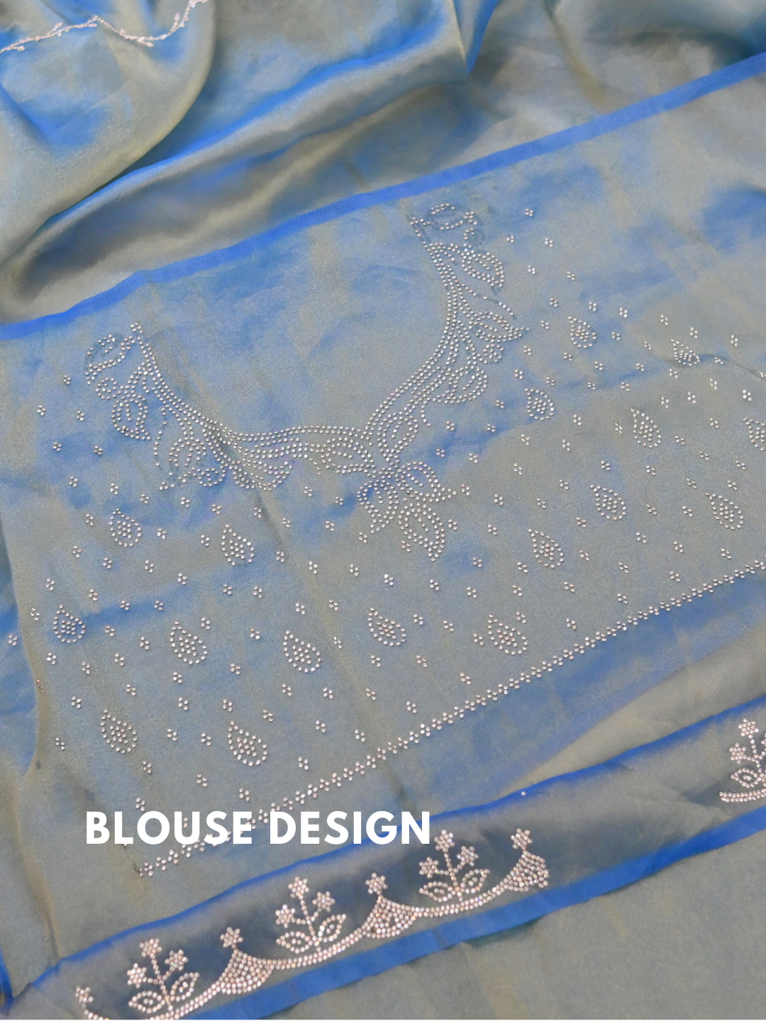 Designer Blue Jimmy Choo Organza Silk Saree by Zaridhaga