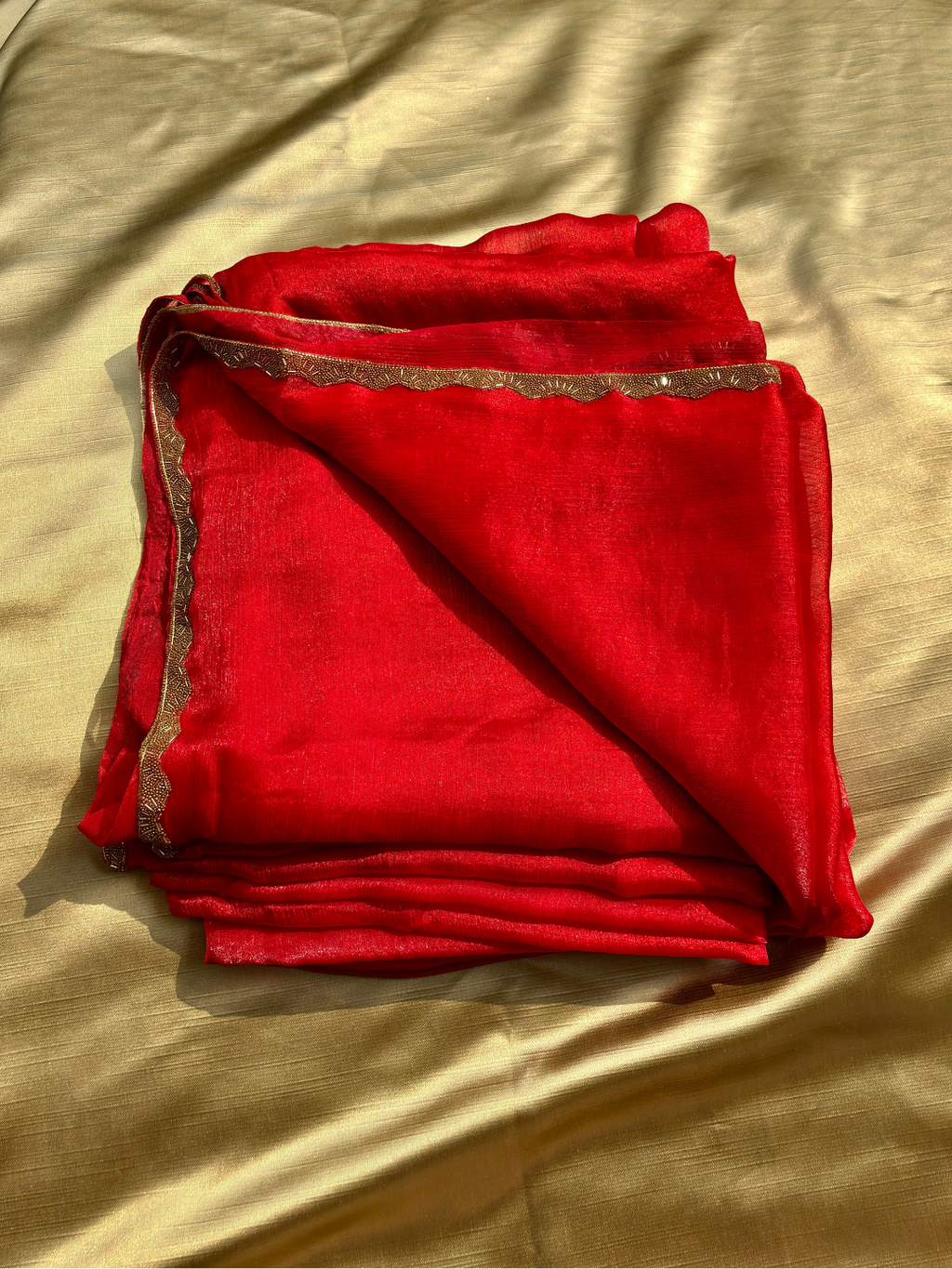 Jimmy Choo Red Saree – Karwa Chauth Special Designer Ethnic Wear